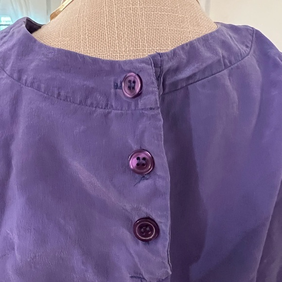 100% Silk Vintage Periwinkle Purple Blouse Size M🎀 - Picture 3 of 5